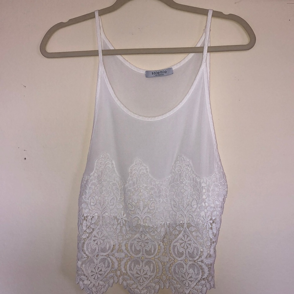 White Tank Top with low cut sides